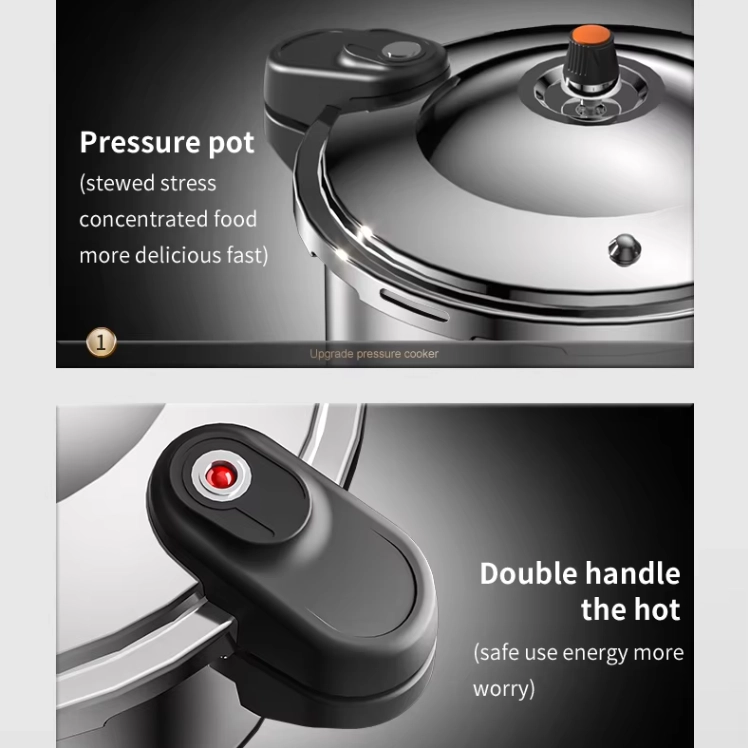 Wholesale Stainless Steel Pressure Cooker with Double Handle for Home & Commercial