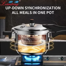 Grossiste autocuiseur en acier inoxydable avec grille de cuisson à la vapeur, autocuiseur multifonction à la vapeur