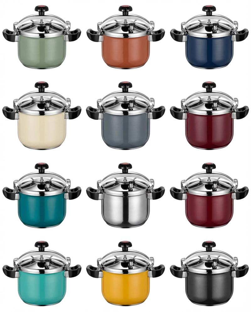 Custom Colorful Pressure Cooker Dual-Handle, Knob-Opening, Explosion-Proof Stainless Steel Pressure Cooker