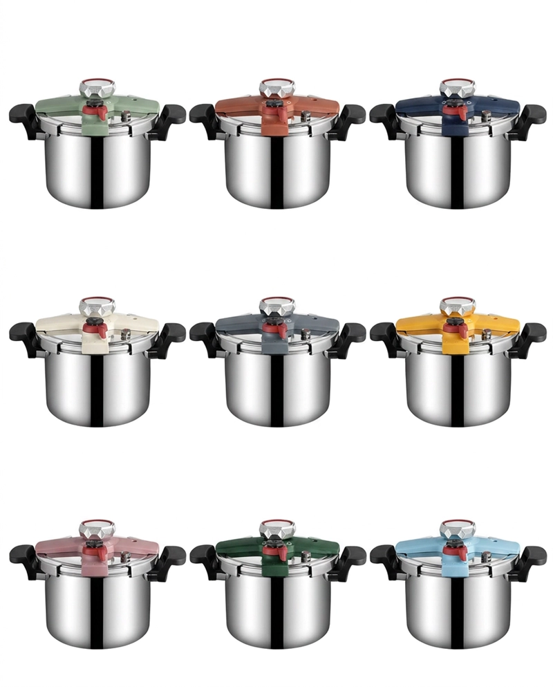 Custom Colorful Pressure Cooker — Stainless Steel Pressure Cooker with Dual-Setting Pressure Control Knob and Easy-Open Lid