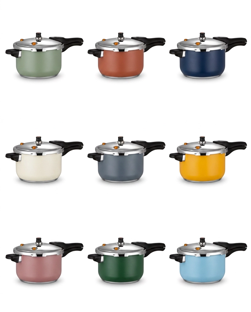 Customizable Colorful Stainless Steel Pressure Cookers (Multiple Sizes)