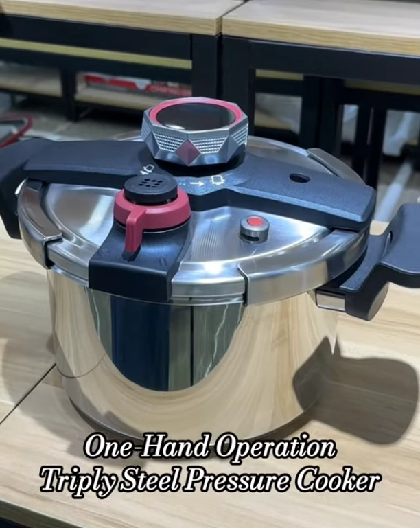 One-Hand Operation Triply Steel Pressure Cooker Wholesale
